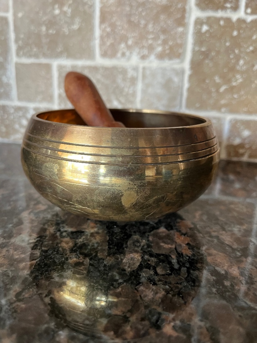 Vintage Tibetan Brass Singing Bowl